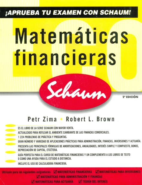 Schaums resumen las matemáticas de las finanzas. - Système descriptif des objets domestiques français.