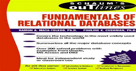 Full Download Schaums Outline Of Fundamentals Of Relational Databases By Ramon Matatoledo