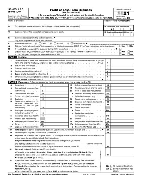 Schedule C Form 1040 Free Fillable Form Pdf Sample Formswift