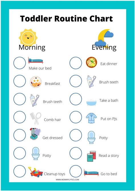 Schedule Chart For Toddlers