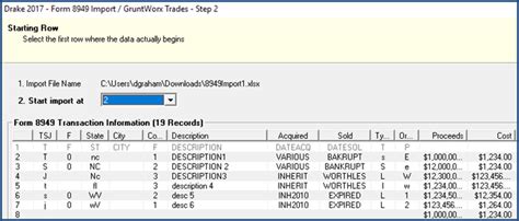 Schedule D, Form 8949, GruntWorx Trades Import (1099B