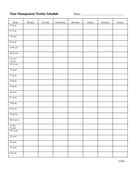 Schedule Template Time Management Calendar Excel Weekly Smorad Time