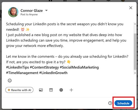 Schedule a LinkedIn Page post: LinkedIn Help