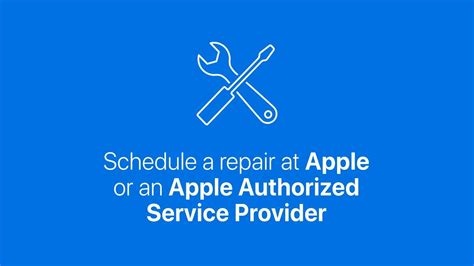 Schedule apple store repair. Schedule a visit. Make an appointment at an Apple Authorised Service Provider or Apple Store. Send in for repair. A courier will pick up your product and deliver it to Apple ... Replacement equipment that Apple provides as part of the repair or replacement service may contain new or previously used genuine Apple parts that have been tested and ... 