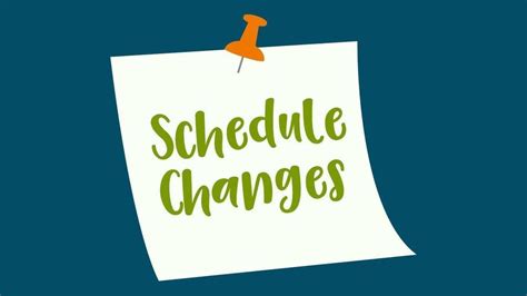Schedule change. Things To Know About Schedule change. 