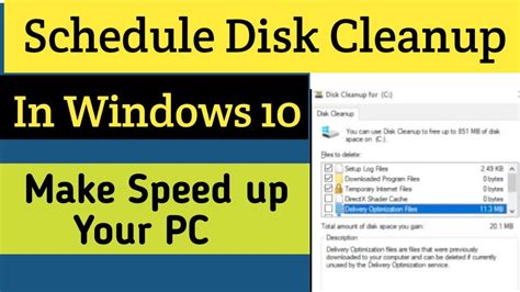 Schedule disk cleanup