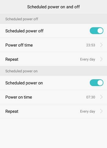 Scheduled Power On And Off Android