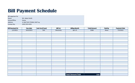 Scheduled payments. The scheduled amount is amount of the original invoice, you can modify this if you only want to pay a portion of the invoice through scheduled payment. This amount will be used when calculating the amortization schedule. In your example, the original invoice is for $154,401.23, with payments due in five equal monthly installments. 