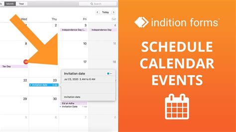 Scheduling Calendar Events Indition Forms YouTube