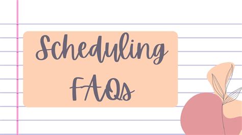 Scheduling FAQs - MySGI