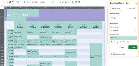 Scheduling Template Google Sheets