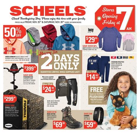 Scheels black friday ad. Valid 10/08 - 10/16/2022 The employee-owned retail shop has established itself all over the United States and globally through its amazing sales offers from reputable brands across the globe. Scheels has outstanding customer service personnel who are knowledgeable about their departments and product catalogs. If you are looking for a store to shop for your outdoor activities for all genders ... 
