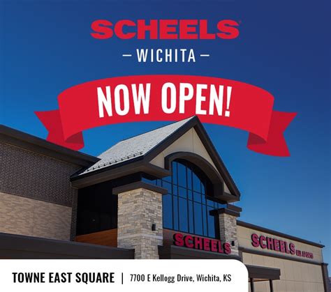 Scheels hours wichita ks. Wichita, KS 67207 Opens at 10:00 AM ... Hours. Sun 12:00 PM -6:00 PM Mon 10:00 AM -8:00 PM Tue 10:00 AM -8:00 PM ... Towne East Square is the largest retail shopping destination in Kansas anchored by SCHEELS, Dillard's, Von Maur and JCPenney. ... 