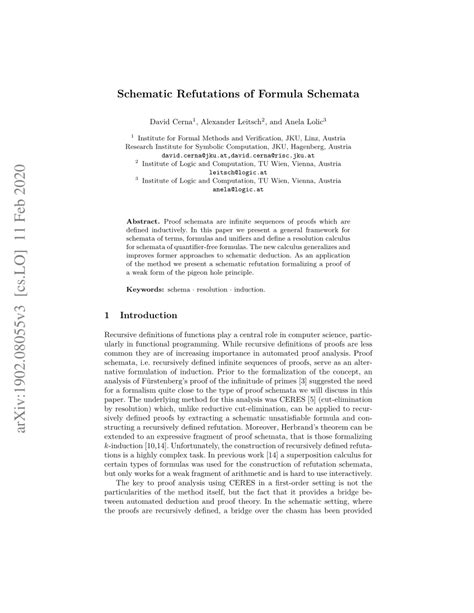Schematic Refutations Of Formula Schemata Springerlink