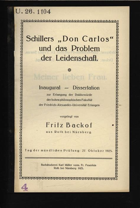 Schillers don carlos und das problem der leidenschaft. - Hobart and slicer and repair and manual.