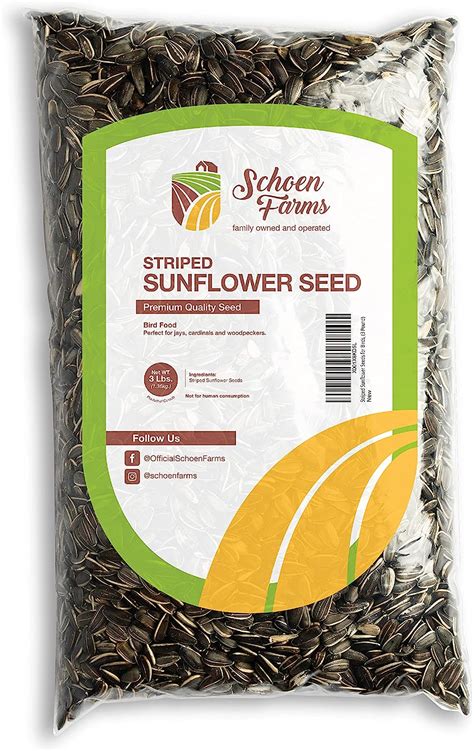 Schoen Farms Striped Sunflower Seeds for Birds 3 Pound eBay