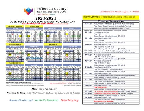 School District Calendar Jefferson County School District 509J