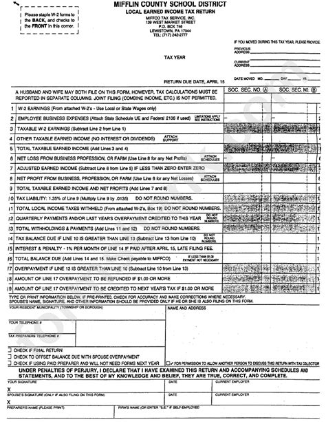 School District Personal Income Tax - Pennsylvania …