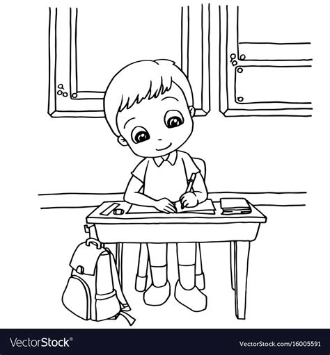 School Homework Coloring Page