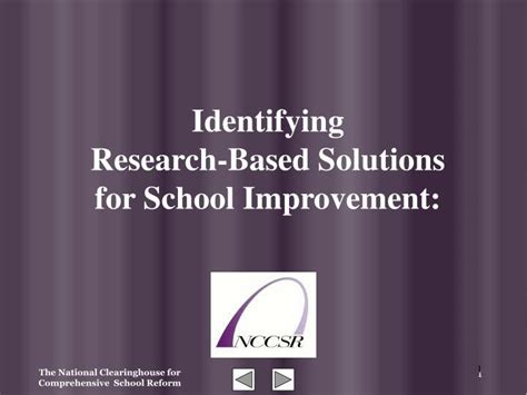 School Improvement Identifying Solutions Based For Research