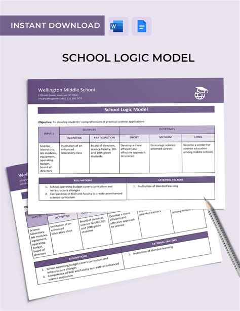 School Logic Model Template in Word Google Docs Download Template net