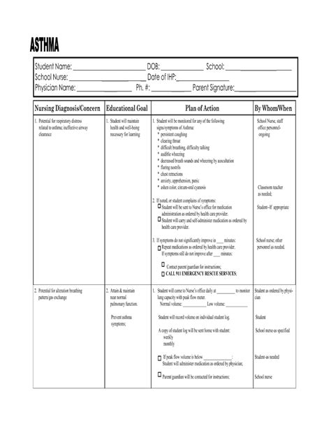 School Nurse Care Plan Templates Autism - jetpack.theaoi.com