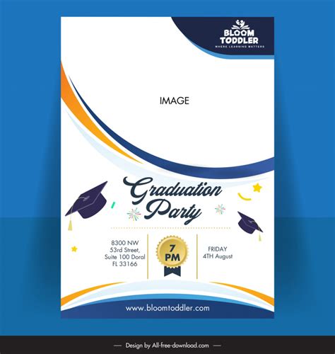 School annual day invitation card template elegant bright dynamic