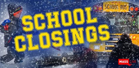 Please check your Internet connection and try again. More than 100 schools in Massachusetts have announced closings and delays for students on Monday after a major winter storm blanketed parts of the region with more than a foot of snow on Sunday. Updated list of school closings & early dismissals. Some communities in the Bay State …