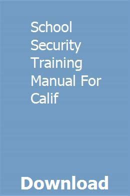 School security training manual for calif. - Lg direct drive dishwasher user manual.