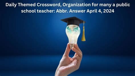 There is 1 possible solution for the: School teachers' organization: Abbr. crossword clue which last appeared on Daily Themed Crossword December 23 2023 Puzzle.