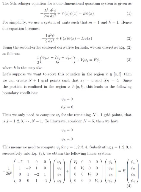 Schrodinger Equation Finite Difference Matlab