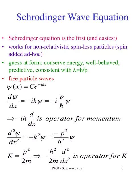 Schrodinger wave equation. Things To Know About Schrodinger wave equation. 