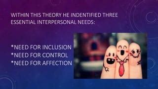 Schutz theory inclusion, control affection