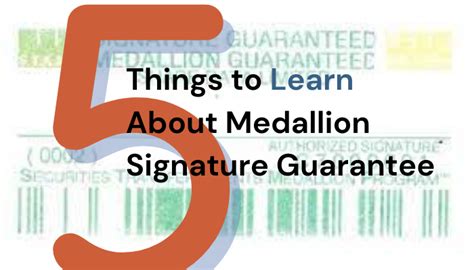 The medallion signature guarantee (or warranty) has actuall