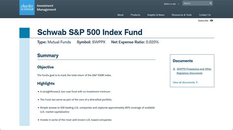 Find the latest Schwab S&P 500 Index (SWPPX) stock