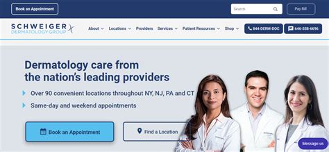 Schweiger patient portal. Schweiger Dermatology Group – Smithtown. 260 Middle Country Road, Suite 208. Smithtown, NY 11787. 631-863-3223. Convenient same day appointments. Accepting new patients. 
