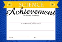 Science Achievement Award Powerpoint Certificate Pslides