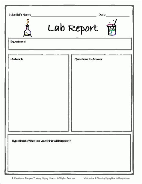 Science Lab Report Template Ks2