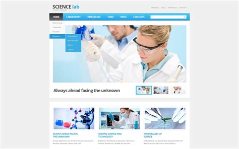Science Lab Responsive Website Template TemplateMonster