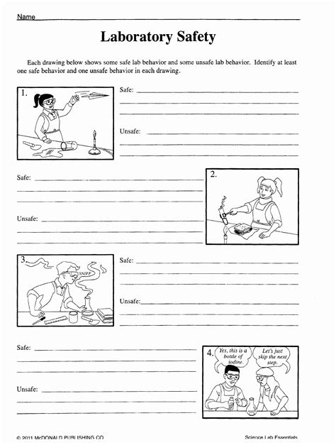 Science Lab Safety Worksheet