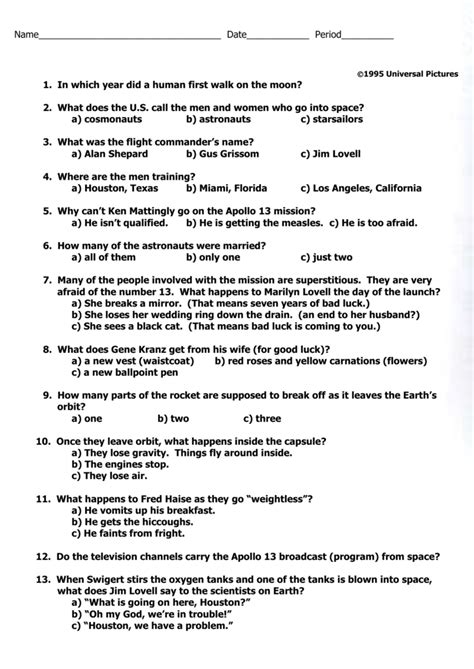 Science Movie Worksheet Answers