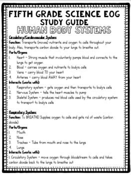 Science Study Guide For 5th Grade