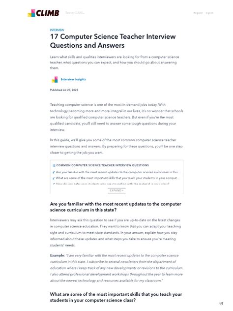 Science Teacher Interview Questions And Answers Pdf