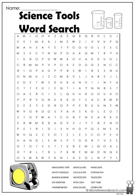 Science Tools Word Search Science tools, Science tools activities