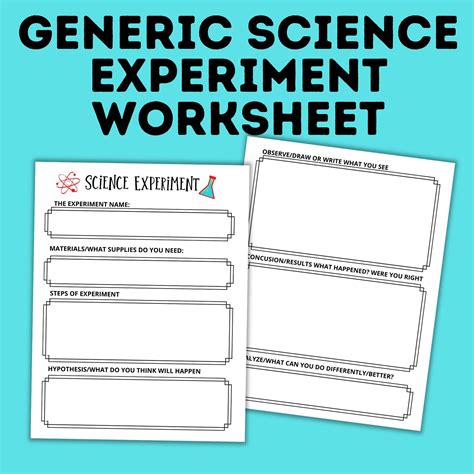 Science Worksheet Science Experiment Worksheet STEM Activity Science