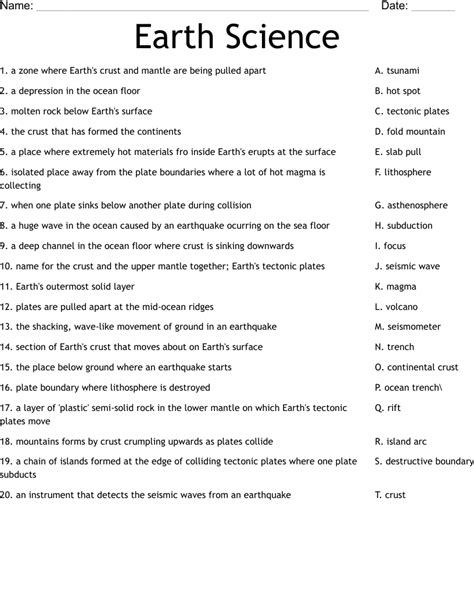 Science Worksheet WordMint