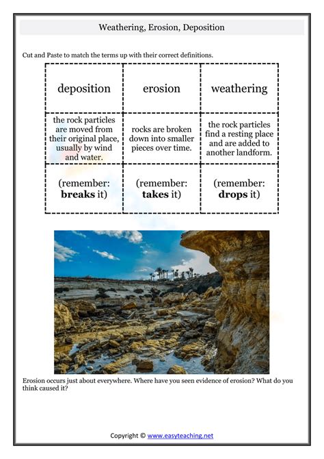 Science Worksheets On Weathering And Erosion