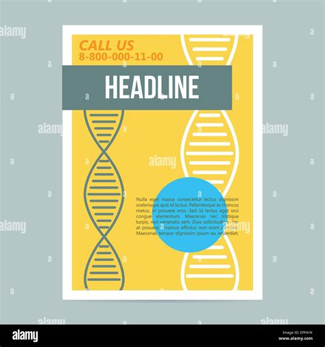 Science brochure flyer design template with DNA Vector Image