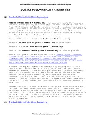Ohio Science Fusion Grade 7 Answer Key Pdf | added by request. 507 kb/s. 11367. Ohio Science Fusion Grade 7 Answer Key Pdf | added by users. 1210 kb/s. 3455. ... Science Fusion 6th Grade - PDF Free Download - DocPlayer.net. To download free 7 grade science fusion textbook log-on information 1 you 1 7th ....