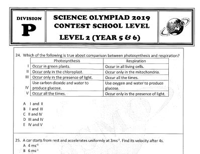 Science olympiad practice questions.  P5 and P6.  Problems, Solutions and Results from...